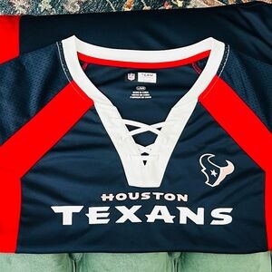 Houston Texans women’s NFL team apparel, jersey material, delicate laced neck